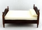 Melody Jane Dollhouse Dark Oak Wood Framed Double Bed Miniature 1:12 Bedroom Furniture