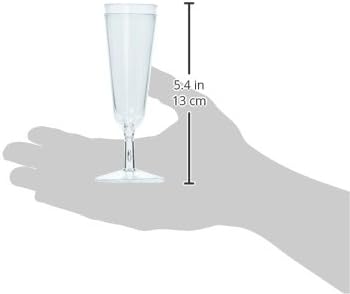Restaurantware 2 Ounce Plastic Champagne Glasses 100 Disposable Disposable Champagne Glasses - Recyclable Crack Reistant Clear Plastic Small Mimosa Glasses For Parties or Weddings