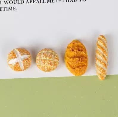 4Pcs 1/12 Miniature Bread Dollhouse Decoration Accessories Resin Mix Bakery Bread Mini House Decoration Accessories Lightweight Dollhouse Decor