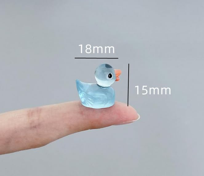 100pcs Mini Resin Duck,15 mm Dollhouse Décor Glow in The Dark for Aquarium Decor Micro Fairy Garden Landscape Hide,Seek Party Toys,Easter Basket Stuffer, Gift for All Ages (Purple)
