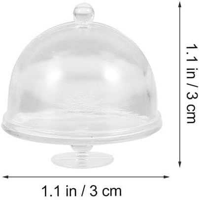 12pcs Mini Cake Stand with Dome Lid Dessert Display Plates for Dollhouse Tiny Cake Domes for Miniature Food Decoration