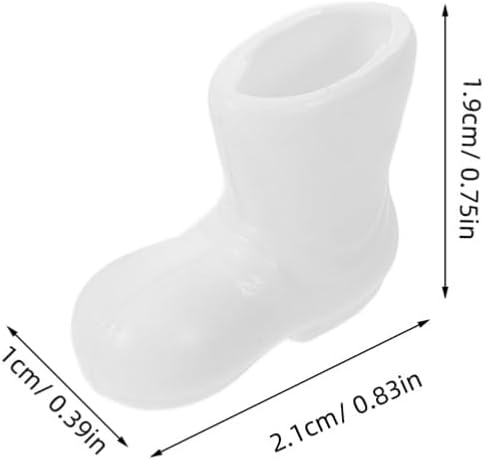 BESPORTBLE Mini Santa Claus Shoes 100 Pcs of Santa Boots, Mini Shoes Model for Crafts Christmas Dollhouse Table Centerpiec Decorations, White