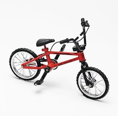 1/18 Scale Mini Diecast Mountain Bike, Finger Bicycle Model, Desktop Decor Art Craft (Red)