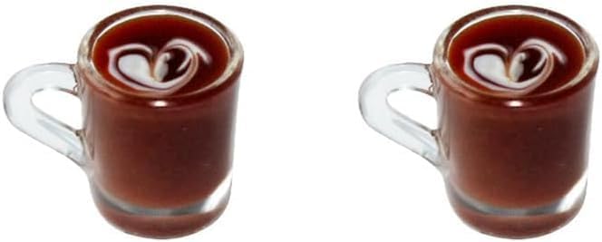 2 Pcs Miniature Coffee Cups Model Dollhouse Ornament Dollhouse Decoration Mini Decor Doll House Accessories Miniature Dollhouse Accessories (Random Pattern)