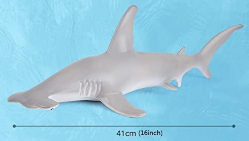 SmilerSmile Simulated Ocean Big Animal, One pc 15Inch Soft Filled Rubber Sea Educational Toys (Hammerhead Shark)