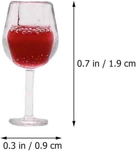 LOGOFUN 40Pcs Miniature Wine Glasses Dollhouse Red Wine Glasses 1: 12 Scale Mini Goblet Glass Drinking Cups Model for Dollhouse Kitchen Accessories