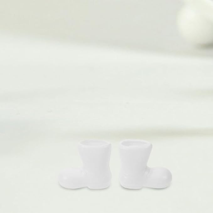 BESPORTBLE Mini Santa Claus Shoes 100 Pcs of Santa Boots, Mini Shoes Model for Crafts Christmas Dollhouse Table Centerpiec Decorations, White
