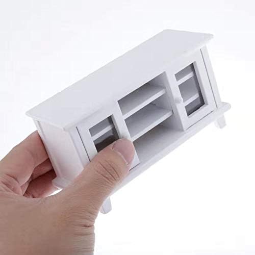 SXFSE Dollhouse TV Cabinet, 1:12 Scale Dollhouse Accessories Miniature Furniture Decor Model Toy