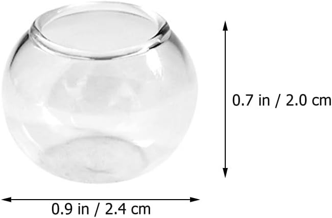 LOGOFUN 6pcs Miniature Fish Bowl Dollhouse 1: 12 Mini Glass Goldfish Tank Small Glass Goldfish Bowl for Dollhouse House Desktop Ornaments - 24MM