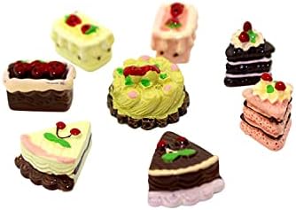 Dollhouse Decoration Accessories, 1:12 Dollhouse Miniature Scene Model Tea Cup Set Cake Mini Doll Plates Knife Fork Spoon