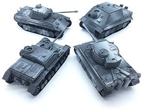 Kvvdi 4 Sets Upgrade 3D Puzzles Plastic Model Toy Tank Kit for Adults, Military Tiger Tank, Premium Scale Model Tanks Kits Collection