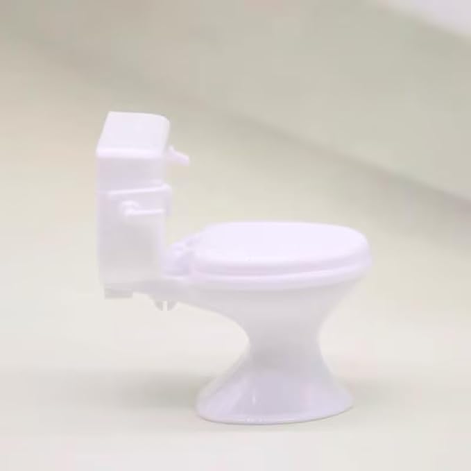 1:12 Scale Miniature Bathroom Toilet - Realistic Dollhouse Furniture for DIY Crafts, Dioramas and Architectural Models