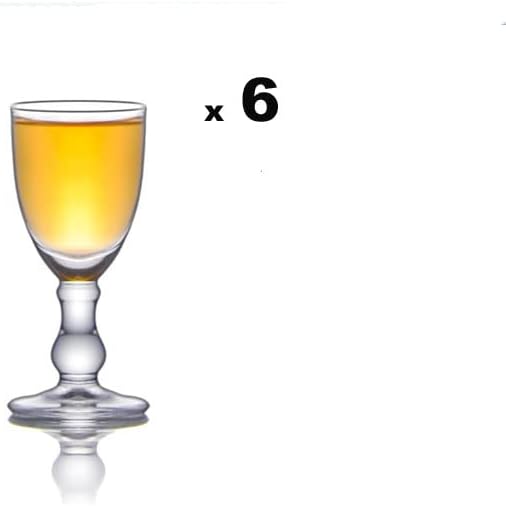 SHIHUALINE 300ml handle Cup with 15ml Cups Unique Mini Wine Shot Glasses Sake Spirits Cup Clear Alcohol Mini liquor Shot Glass Stem Drinking (Set of 6+1)
