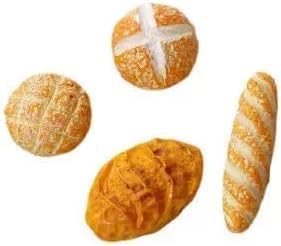 4Pcs 1/12 Miniature Bread Dollhouse Decoration Accessories Resin Mix Bakery Bread Mini House Decoration Accessories Lightweight Dollhouse Decor
