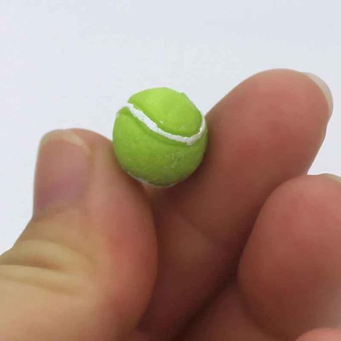 1 Set Blue and Green 1/12 Miniature Tennis Racket Racquet Dollhouse Accessories,Mini Tennis Racket for Dollhouse Décor