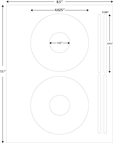 CD/DVD Label Full Face | Qty 1500 Disc, 1500 Spine | 750 Sheets Total | Permanent White Matte | Inkjet & Laser Compatible | Memorex Large Core | Easy to Peel | Made in USA | Blank Label