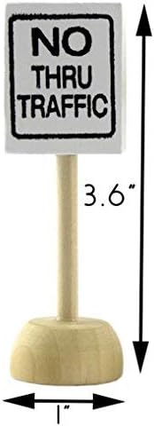 Attatoy Toy Wooden Road Construction Traffic Sign Set; Street Signs Small Toy Cars and Other Diecast Vehicles & Wood Cars & Toys