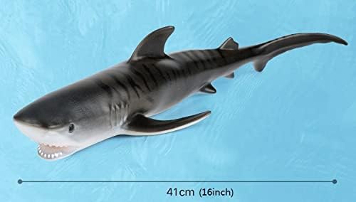 SmilerSmile Simulated Ocean Big Animal,One pc 15Inch Soft Filled Rubber Sea Educational Toys (Tiger Shark)