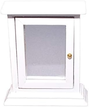 Melody Jane Dollhouse White Medicine Cabinet with Mirror Door Miniature Bathroom Furniture