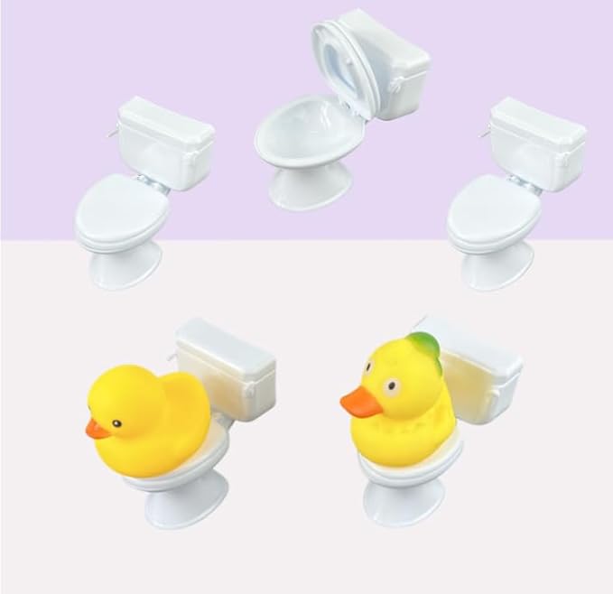 White Dollhouse Miniature Bathroom Toilet, Vintage Style Furniture Accessory, Miniature Classic Bathroom Toilet Tiny Cake Topper Bathroom Furniture Dollhouse Accessories