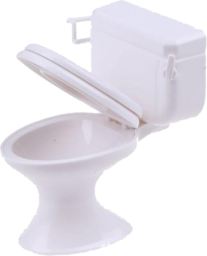 White Plastic Decoration 1:12 House Toilet House Bathroom Furniture Mini Toilet Cake Decoration for House Decoration Accessories