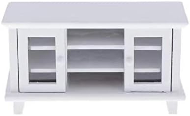SXFSE Dollhouse TV Cabinet, 1:12 Scale Dollhouse Accessories Miniature Furniture Decor Model Toy