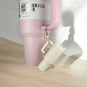 ERTUNA Mini Tumbler Keychain Accessories for Stanley Cup, 2 Way Cute Charms Chapstick Lip Balm Holder for Women Purse Handbag