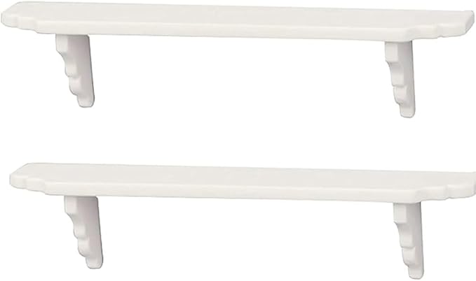 DIY Dollhouse Wall Shelf 1:12 Scale, Removable Miniature Display Shelf for Room Dioramas, Model Kit, Crafts and Antique White Finish for Kitchen, Bathroom, Study Decor