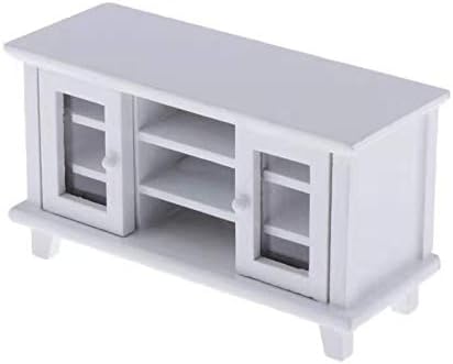 SXFSE Dollhouse TV Cabinet, 1:12 Scale Dollhouse Accessories Miniature Furniture Decor Model Toy