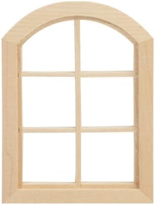 Dollhouse Windows, Wooden Miniature Dollhouse Furniture Window Frame for Dolls Houses Decoration-1: 12 Scale