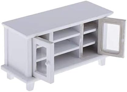 SXFSE Dollhouse TV Cabinet, 1:12 Scale Dollhouse Accessories Miniature Furniture Decor Model Toy