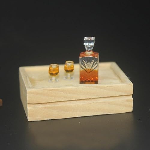 3 Pcs 1:12 Scale Dollhouse Miniature Accessories Whiskey Wine Bottle Bar Model Convenient and Nice Dollhouse Decor