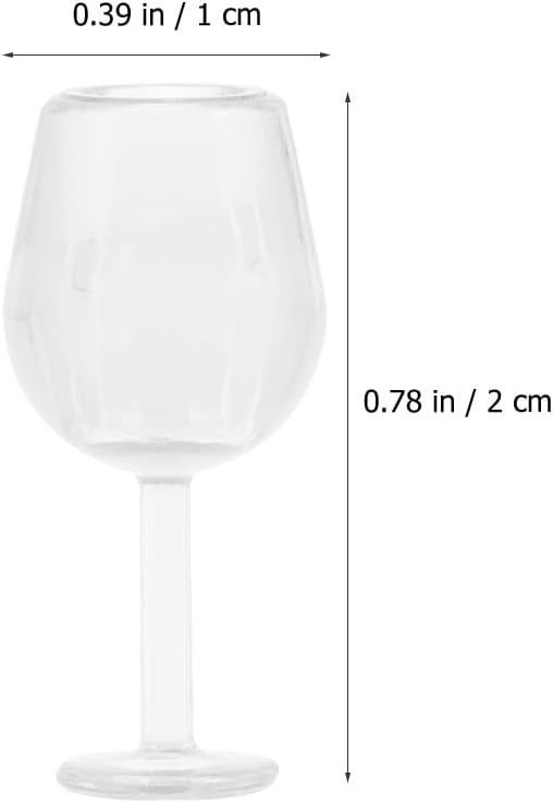 MAGICLULU 20Pcs Miniature Wine Glasses Set 1 12 Scale Dollhouse Goblet Cups Realistic Mini Cocktail Glasses for Dollhouse Accessories Photo Props and Decor