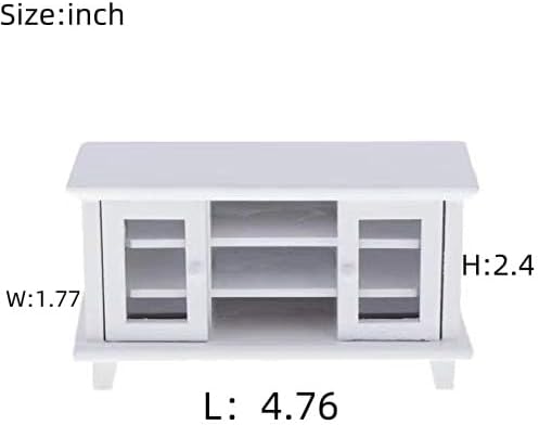 SXFSE Dollhouse TV Cabinet, 1:12 Scale Dollhouse Accessories Miniature Furniture Decor Model Toy