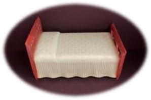 Bed, Vintage Renwal Jolly Twins Dollhouse Furniture, 1:16-3/4 Inch Scale, Green/Brown Hard Plastic