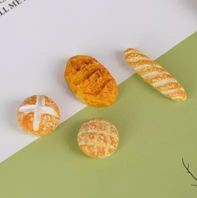 4Pcs 1/12 Miniature Bread Dollhouse Decoration Accessories Resin Mix Bakery Bread Mini House Decoration Accessories Lightweight Dollhouse Decor
