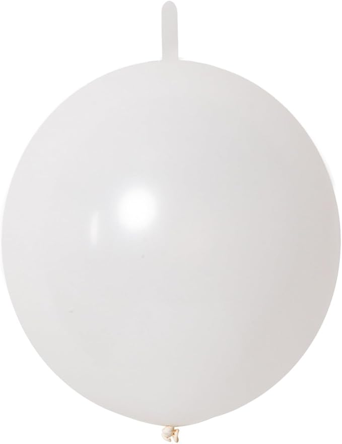 IN-JOOYAA 6 Inch Pearlescent White Link Balloon 50 Pcs Quick Link Balloons for Party Decoration