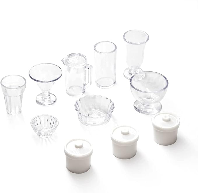 Odoria 1/12 Miniature Bowls and Glasses 11Pcs Dollhouse Decoration Accessories