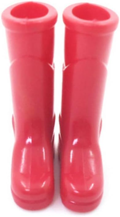 Dollhouse Rain Boots Miniature 1:12 Scale Color DIY Mini Rain Shoes Plastic Rainboot Decoration for Doll Dollhouse Accessories, Red | Boots