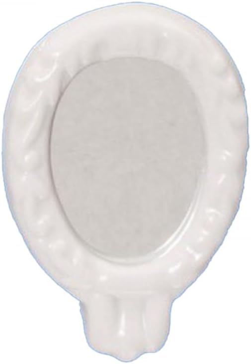 Melody Jane Dollhouse White Porcelain Framed Oval Mirror Bathroom Accessory
