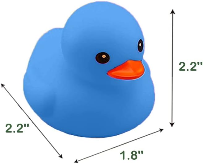 Bath Duck Toys 16 PCS Blue Mini Rubber Ducks Squeak and Float Duckies Baby Shower Toy Party Decoration for Toddlers Boys Girls