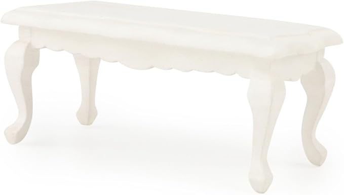 Miniature Furniture End Table 1:12 Furniture for Dollhouse Long Side Table Miniature Room Ornaments Living Room Bedroom Library Scene Decoration (White)