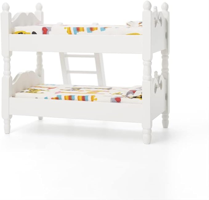 Odoria 1/12 Miniature Bunk Bed Dollhouse Furniture Accessories