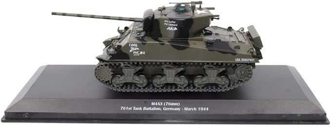 Motor city classics 1:43 Scale Military Diecast Collectible | M4A3 (76mm) 761st Tank Battalion - Germany, March 1944 | Militaria Diecast Model 23195-44