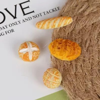 4Pcs 1/12 Miniature Bread Dollhouse Decoration Accessories Resin Mix Bakery Bread Mini House Decoration Accessories Lightweight Dollhouse Decor
