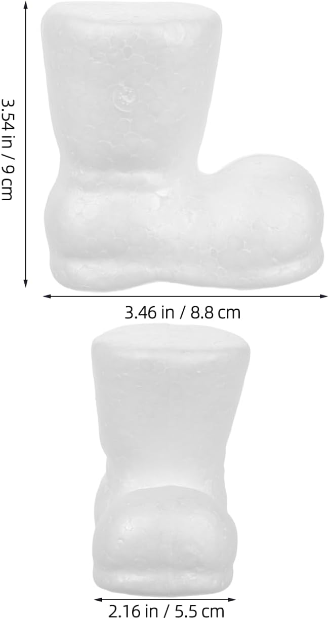 VICASKY 12PCS Christmas Foam Boots Polystyrene – Lightweight Festive White Foam Boot Ornaments for Holiday Decor, Christmas Crafts, Home Accents & Seasonal Projects