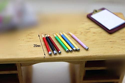 Dollhouse Decoration Accessories, 1:12 Dollhouse Miniature Scene Model Pencil Set 8 PCS (Colorful, 20 mm)