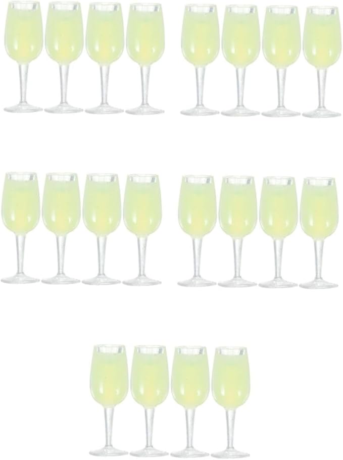 Housoutil 5sets Dollhouse Flutes Doll House Accessories Mini Wine Glasses Dollhouse Accessories Miniature Goblet Cups Bottles Mini Wine Cups Mini Cups Prop Miniature Cups Resin 4pcs*5