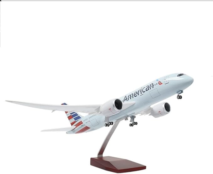 Boeing 787 1:130 Scale Jet Model with LED Light (Touch/Sound Control) for Decoration or Gift