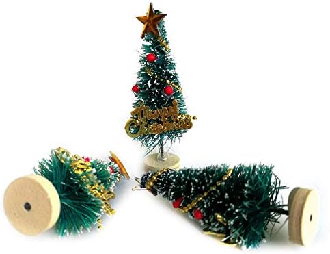 SXFSE Dollhouse Decoration Accessories, 1:12/1:6 Toy House Miniature Scene Model Mini Christmas Tree for DIY Fairy Garden Dollhouse Decoration Pretend Toys (Green)
